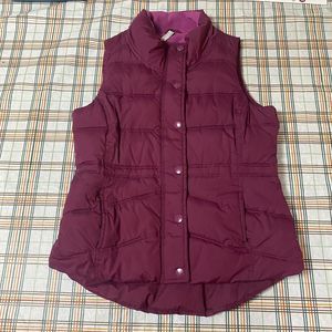 Old Navy Puffer Vest Womens Size Large Pink Fleece Lined Sleeveless Jacket